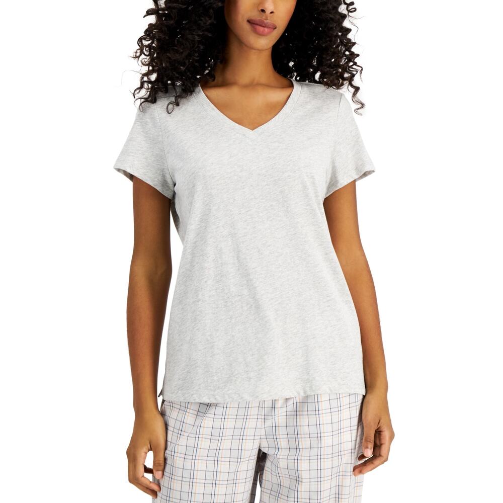 Charter Club Womens V Neck Short Sleeve Pullover Top